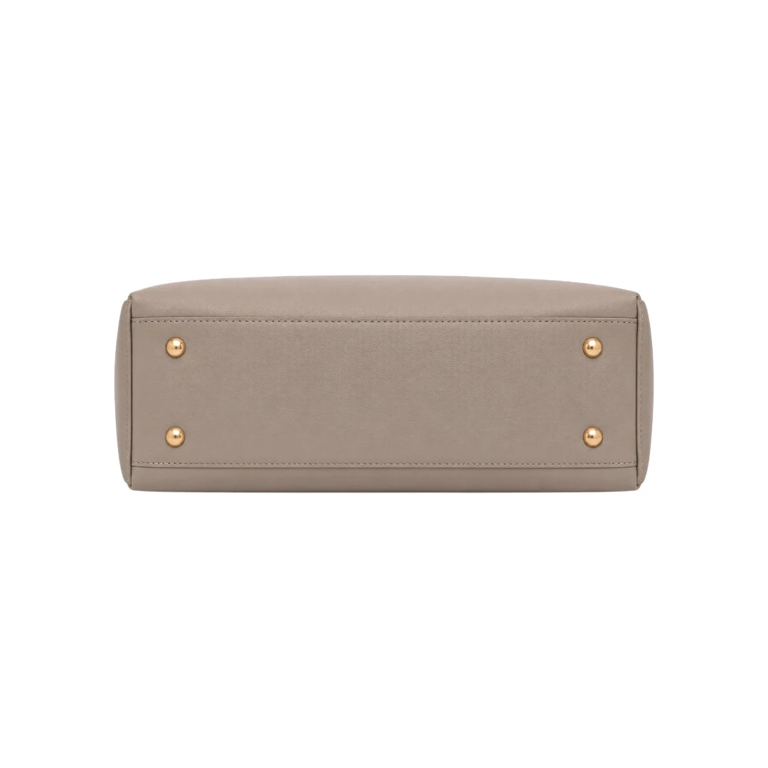 Sahru Female Beige Leather Classic Satchel Bag