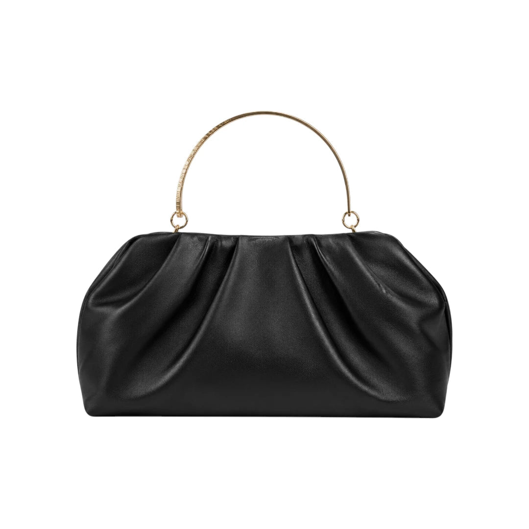 Sahru Female Black Leather Evening Clutch Bag
