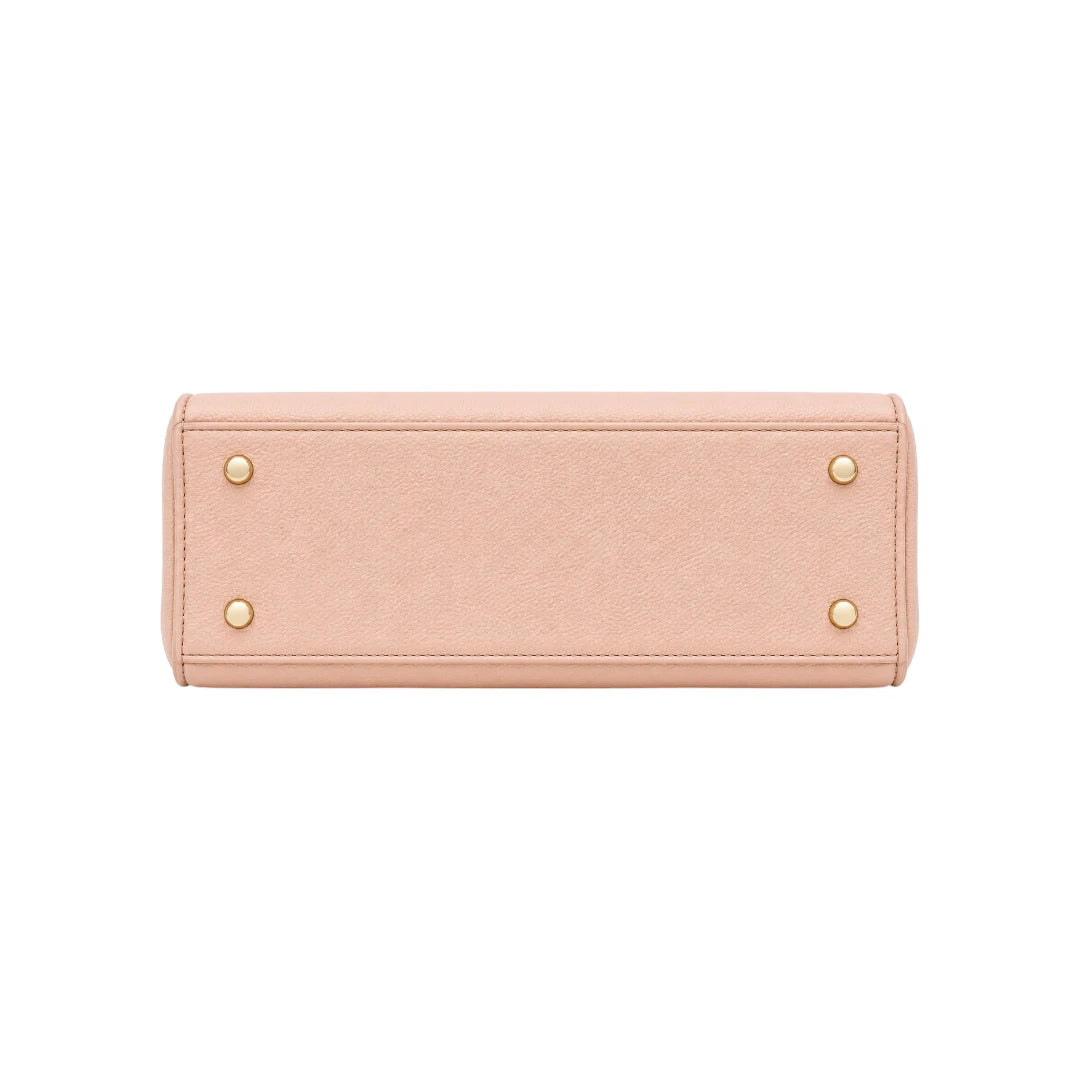 Sahru Female Pink Leather Structured Handbag