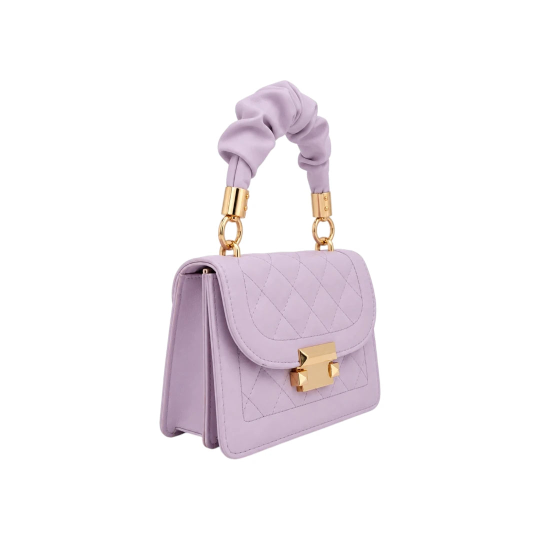 Sahru Female Purple Quilted Leather Handbag