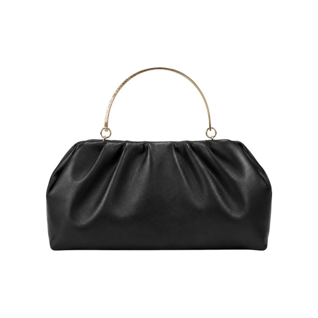 Sahru Female Black Leather Evening Clutch Bag