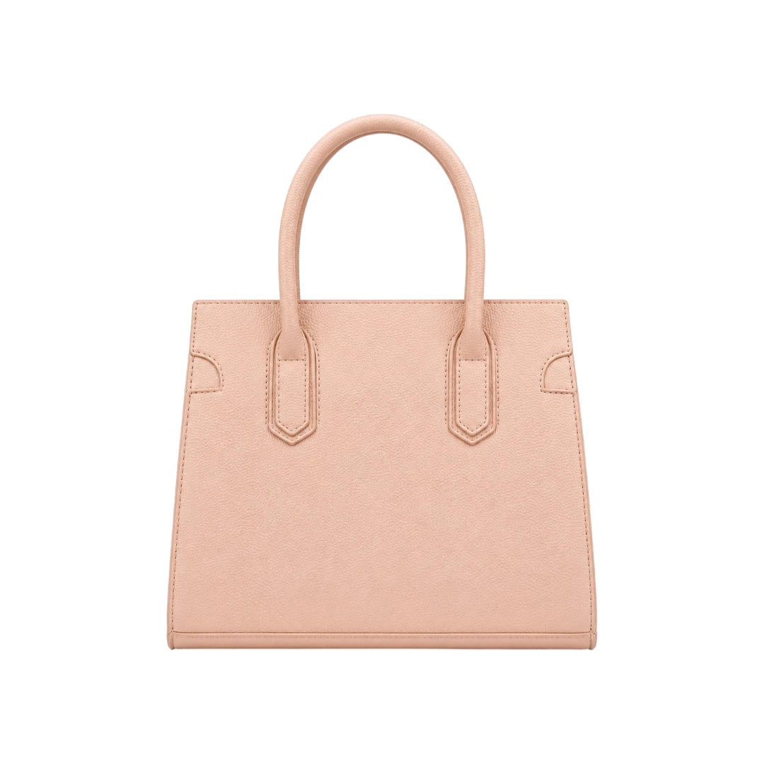 Sahru Female Pink Leather Structured Handbag